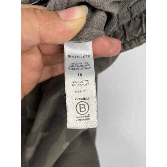 Athleta Green Camo Farallon Athletic Cotton Blend Jogger Sweat Pants Size 10 - Picture 8 of 8